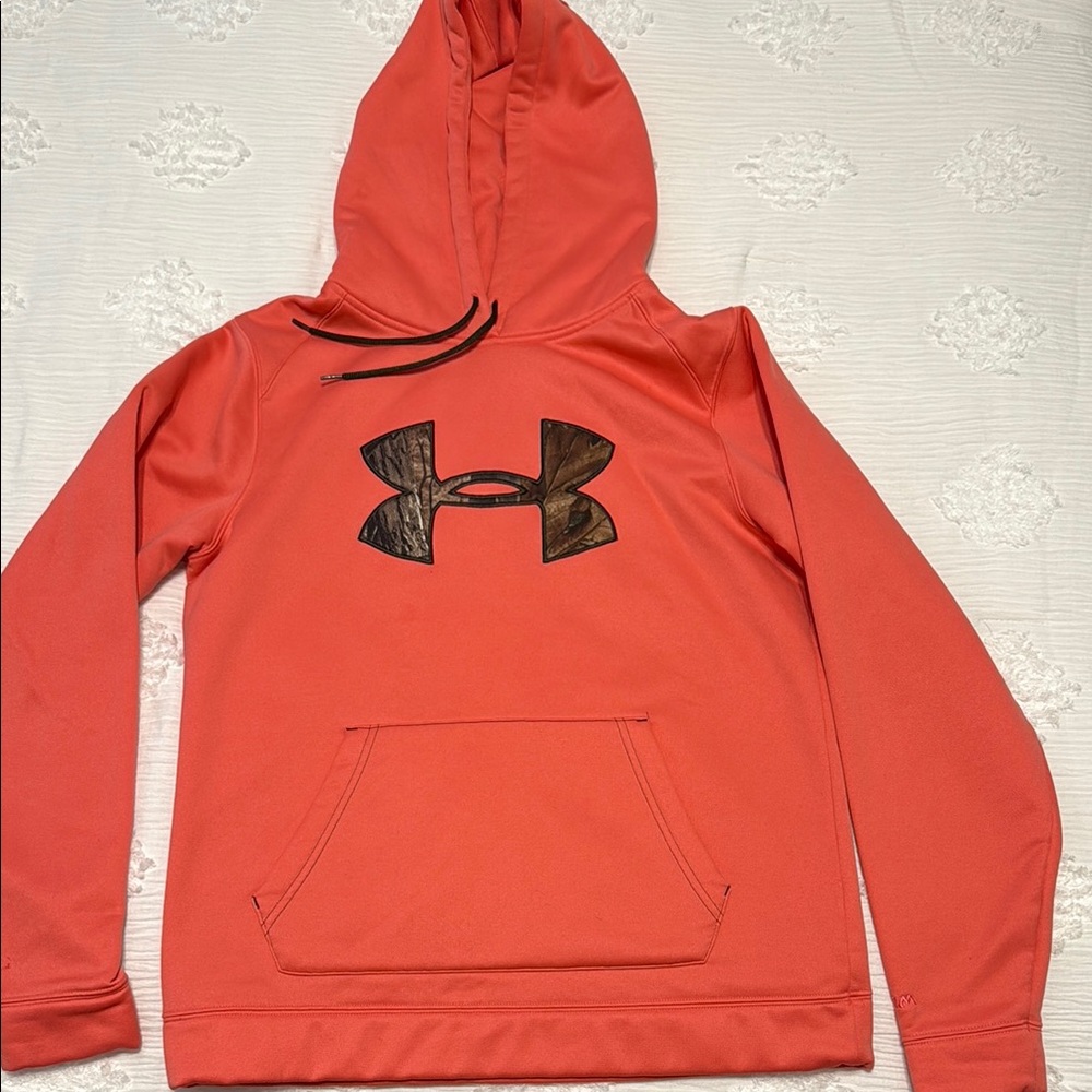 Under Armour Peach Hoodie with Camo Logo